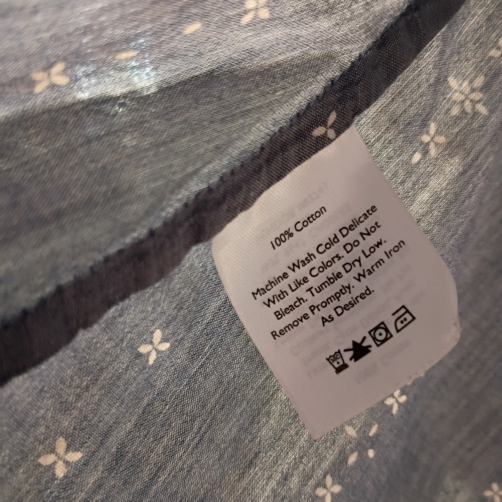 Eddie Bauer Blue Long Sleeve V -neck Button Cuff  Cotton Pullover Size Medium - Picture 6 of 7